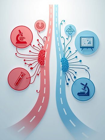 schématisation du parcours de vie de deux pathologies différentes