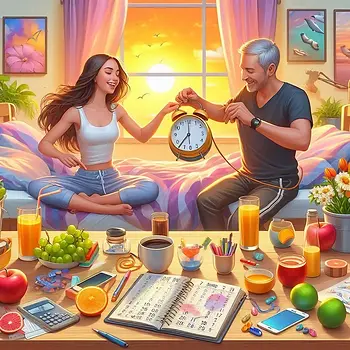 Un père et sa fille qui pratiquent ensemble leur routine bien être