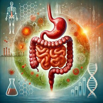 une autre représentation du système digestif avec des points chauds