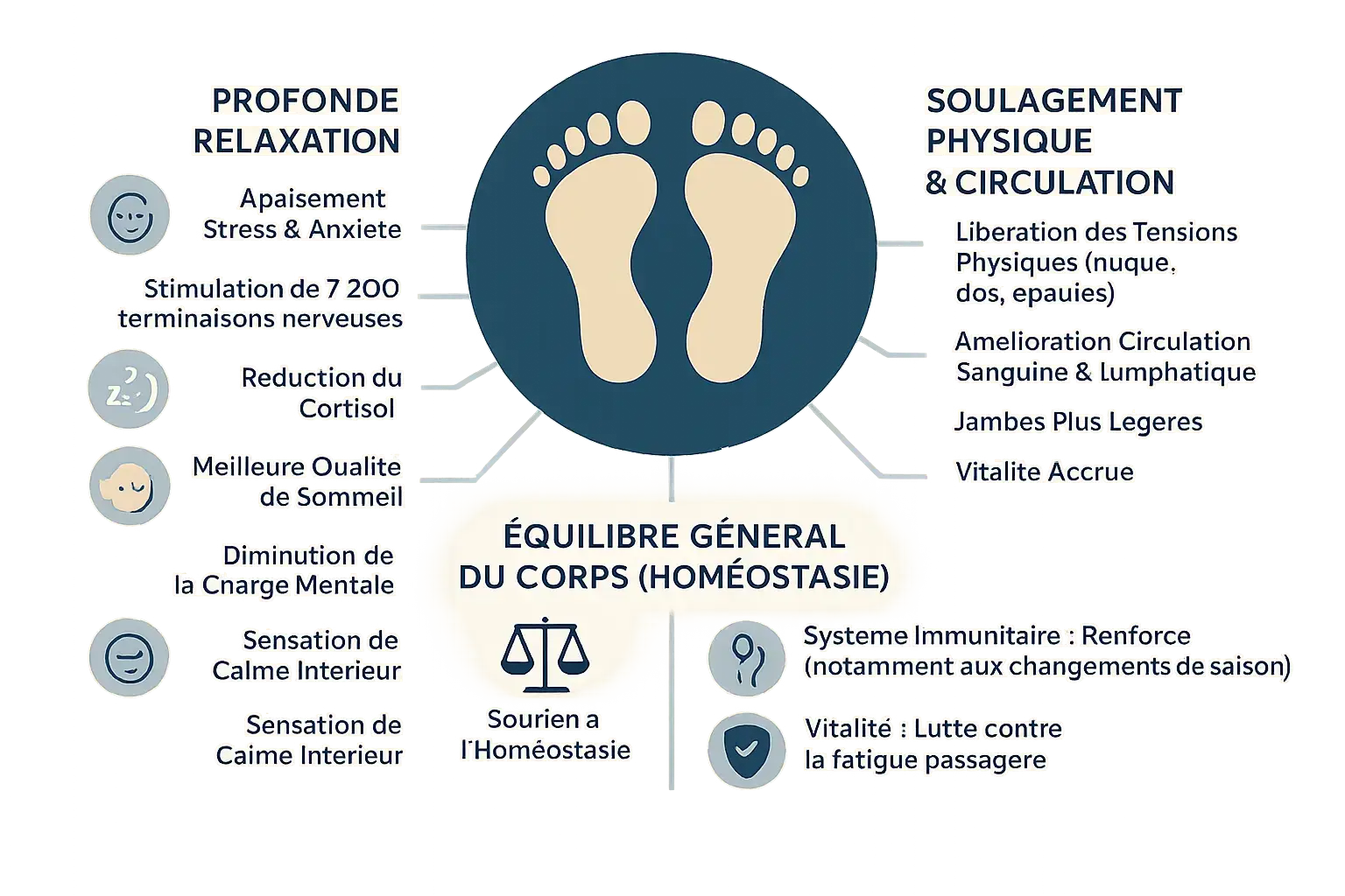 Illustration des zones réflexes des pieds