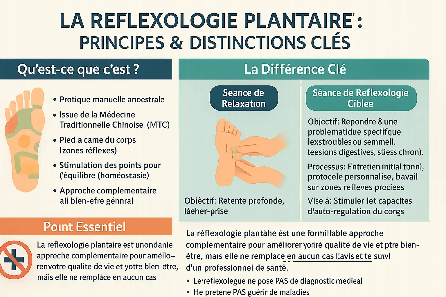Illustration de zones réflexes sur les pieds