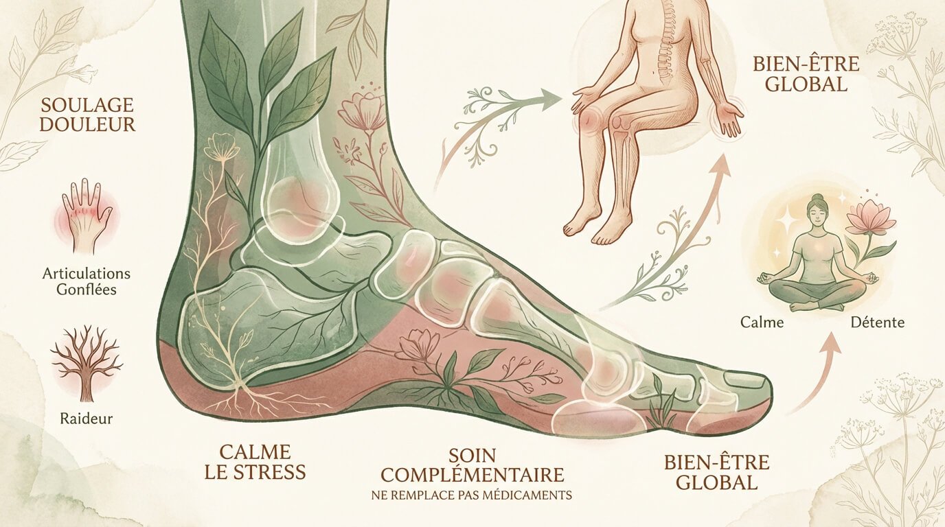 Séance de réflexologie plantaire pour soulager les douleurs de la polyarthrite